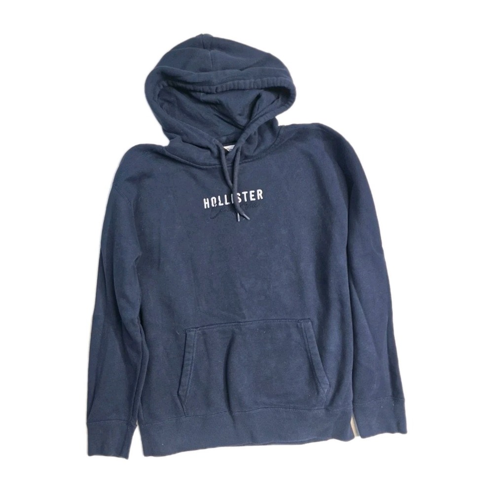 Hollister Men's Hoodie Large  Navy Blue